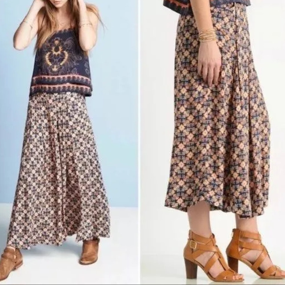 Free People Swept Away Culottes Midi Skirt Wide Leg Palazzo Pants